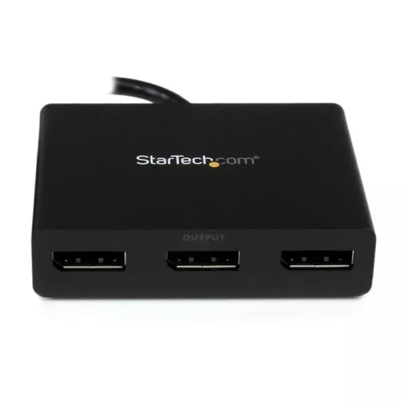 StarTech.com 3-pordiline mitme monitori adapter – DisplayPort 1.2 MST jaotur kahe 4K 30 Hz ja ühe 1080p jaoks – videolaotur laiendatud töölauarežiimile ainult Windowsi arvutites – DP–3x DP monitorid