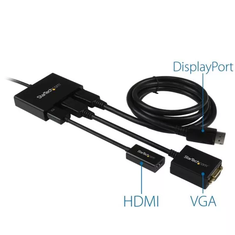 StarTech.com 3-pordiline mitme monitori adapter – DisplayPort 1.2 MST jaotur kahe 4K 30 Hz ja ühe 1080p jaoks – videolaotur laiendatud töölauarežiimile ainult Windowsi arvutites – DP–3x DP monitorid