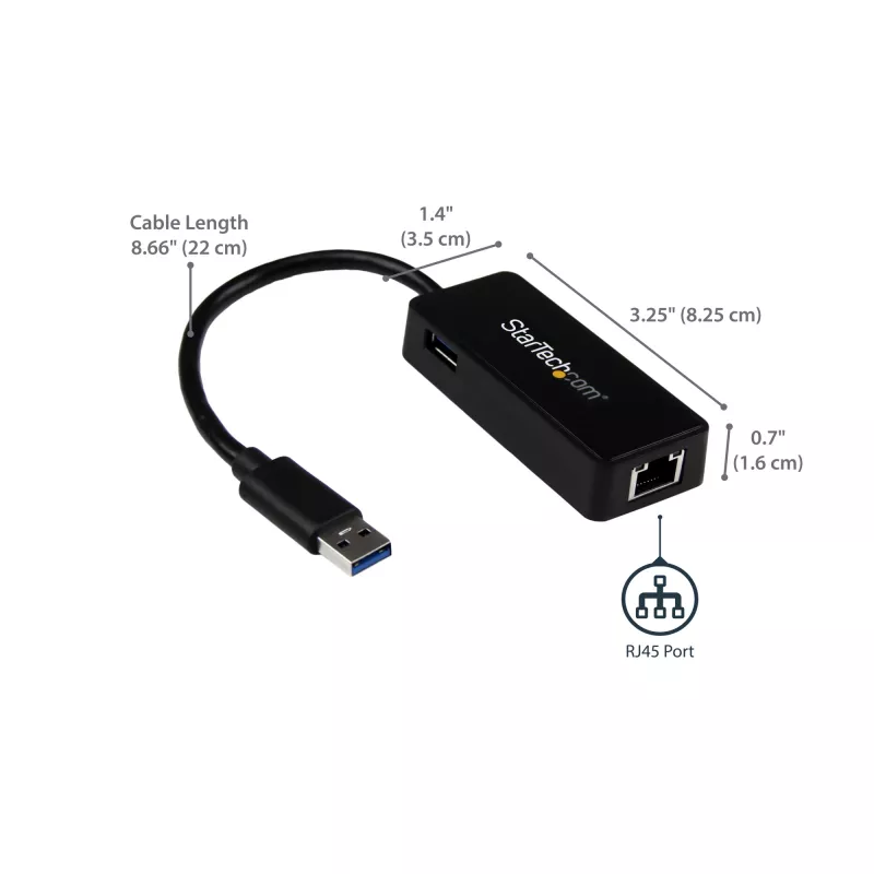 StarTech.com USB 3.0 Gigabit Etherneti adapter NIC USB-pordiga – must