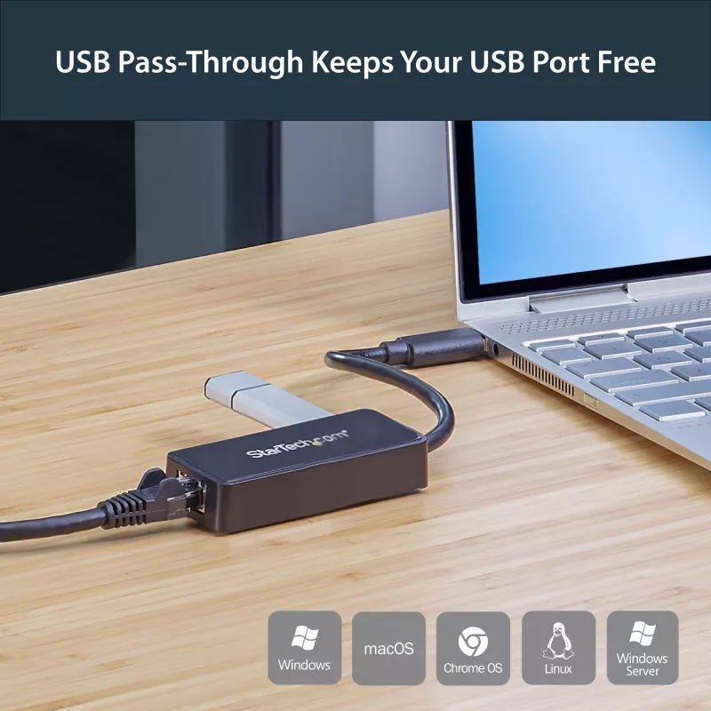 StarTech.com USB 3.0 Gigabit Etherneti adapter NIC USB-pordiga – must
