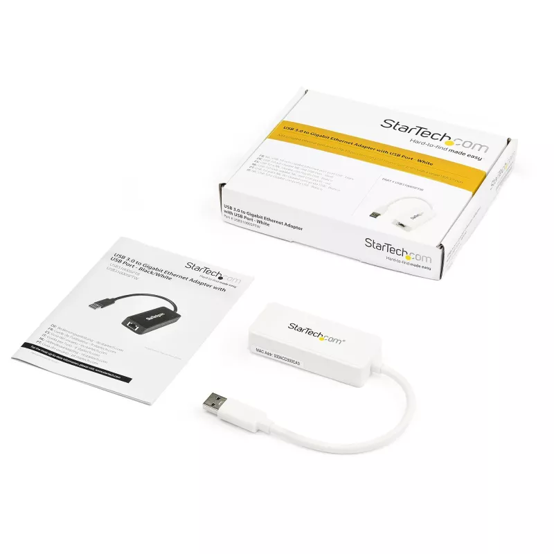 StarTech.com USB 3.0 Gigabit Ethernet adapter võrguliidese kaart USB-pordiga - valge