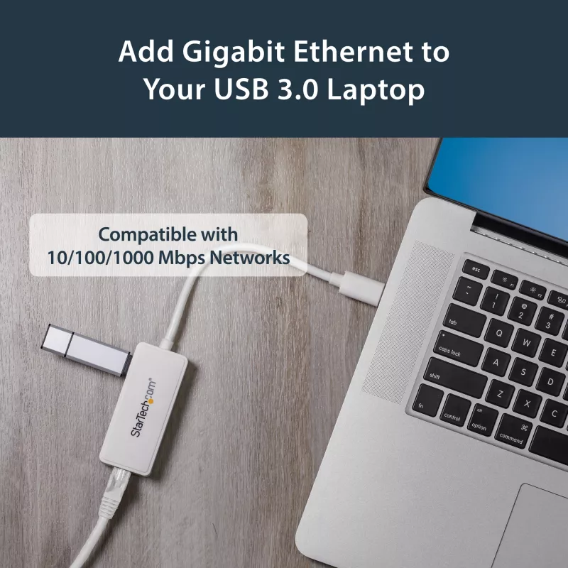 StarTech.com USB 3.0 Gigabit Ethernet adapter võrguliidese kaart USB-pordiga - valge
