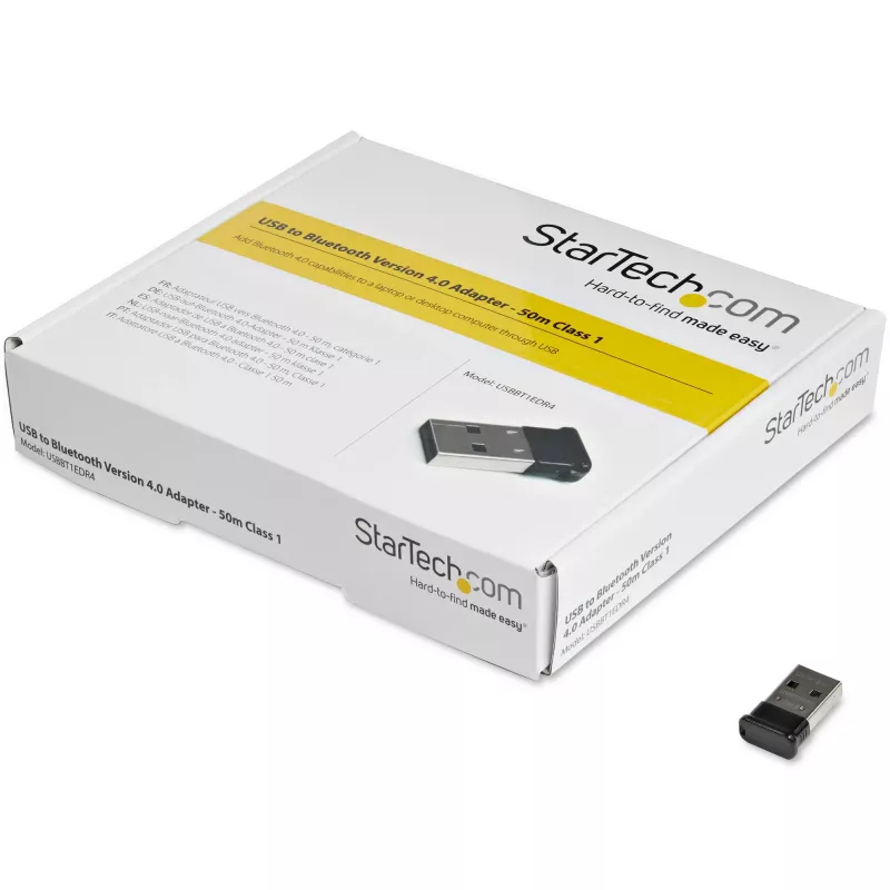 StarTech.com Miniatuurne USB Bluetooth 4.0 Adapter - 50 m (165 jalga) Klass 1 EDR Juhtmevaba Dongel