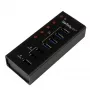 StarTech.com 4-pordiline USB 3.0 jaotur pluss 3 spetsiaalset USB laadimisporti (2 x 1 A ja 1 x 2 A) – seinale kinnitatav metallkorpus