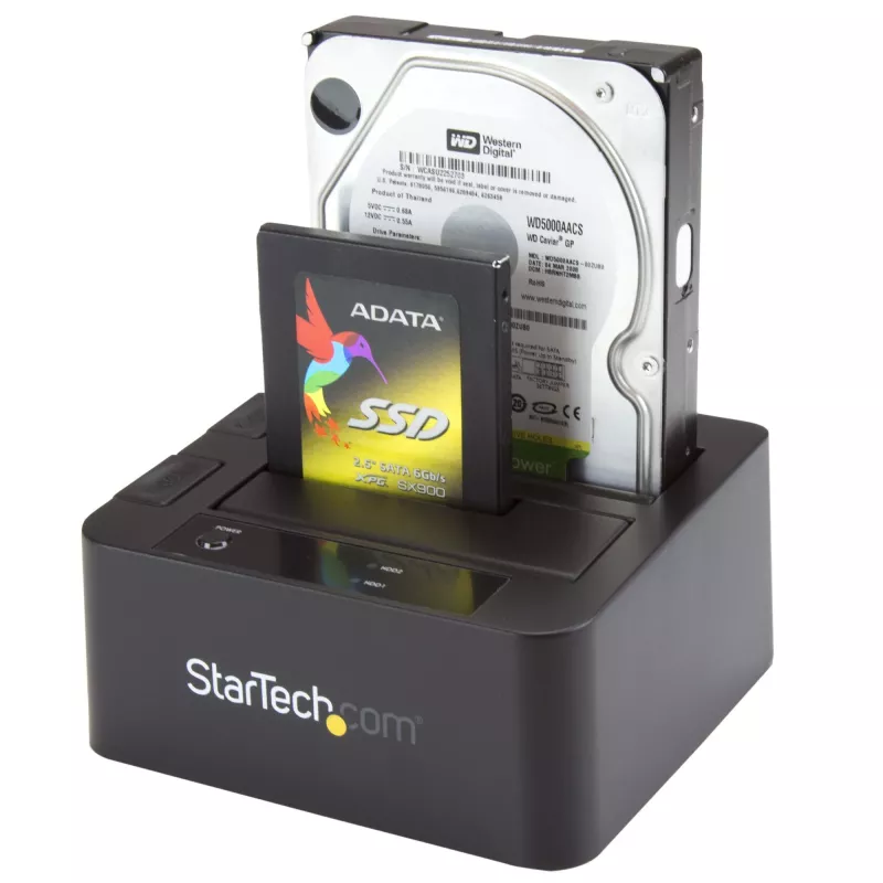 StarTech.com kahe pesaga USB 3.0 / eSATA–SATA kõvakettadokkimisjaam, USB-kõvakettadokk, väline 2,5/3,5-tolline SATA I/II/III SSD/HDD-dokkimisjaam, kõvaketta kiirvahetuspesad, pealtlaaditav