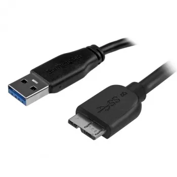 StarTech.com õhuke Micro USB 3.0 kaabel - M/M - 0,5 m (20 tolli), 0,5 m, USB A, Micro-USB B, USB 3.2 Gen 1 (3.1 Gen 1), Isane/Isane, Must