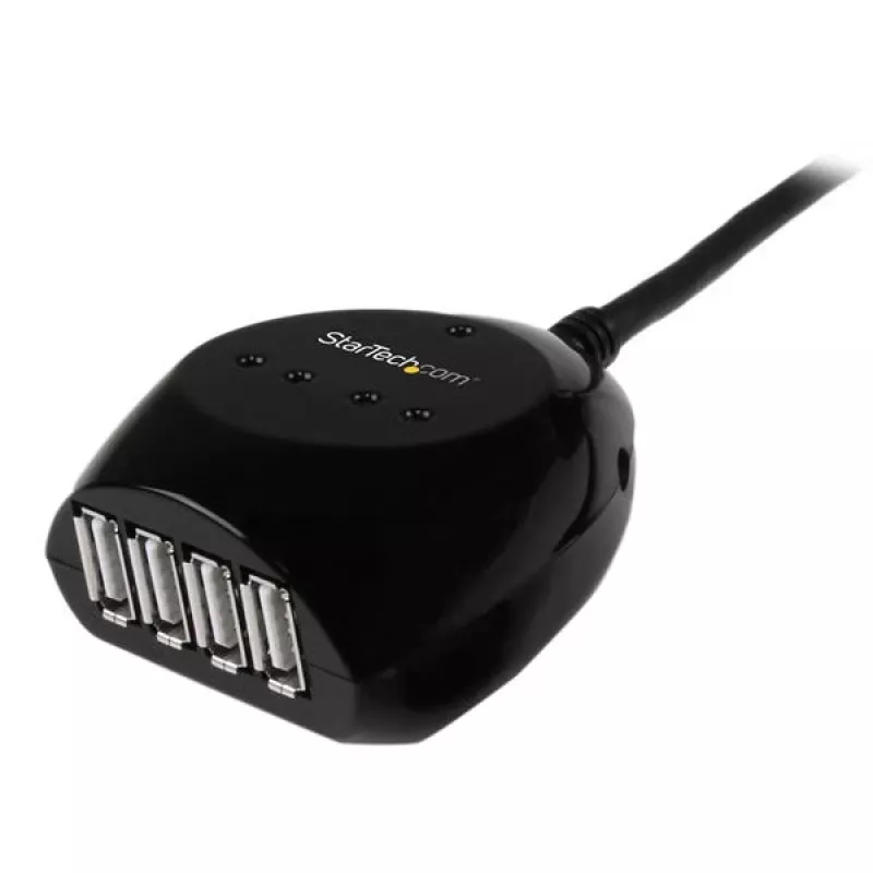 StarTech.com 15m USB 2.0 aktiivne kaabel 4-pordilise jaoturiga, USB 2.0, 480 Mbit/s, must, 15 m, 110-240 V, 5 V