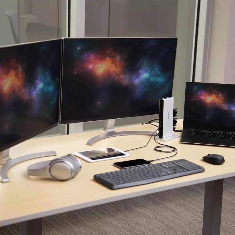 StarTech.com kahe monitoriga USB 3.0 dokkimisjaam DVI ja vertikaalse alusega