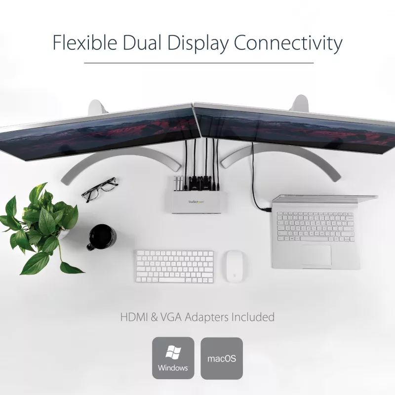 StarTech.com kahe monitoriga USB 3.0 dokkimisjaam DVI ja vertikaalse alusega
