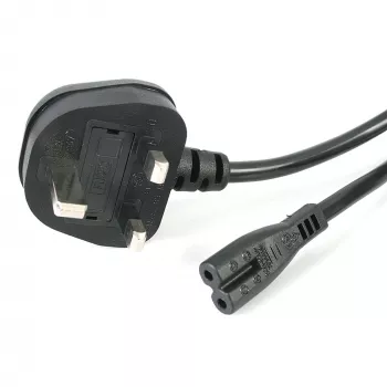 StarTech.com 3-jalane (1 m) UK sülearvuti toitekaabel, BS 1363 kuni C7, 2,5 A 250 V, 18AWG, must, UK sülearvuti asendusjuhe, printeri toitekaabel, vahelduvvoolu sülearvuti laadimisjuhe, sülearvuti toiteploki juhe