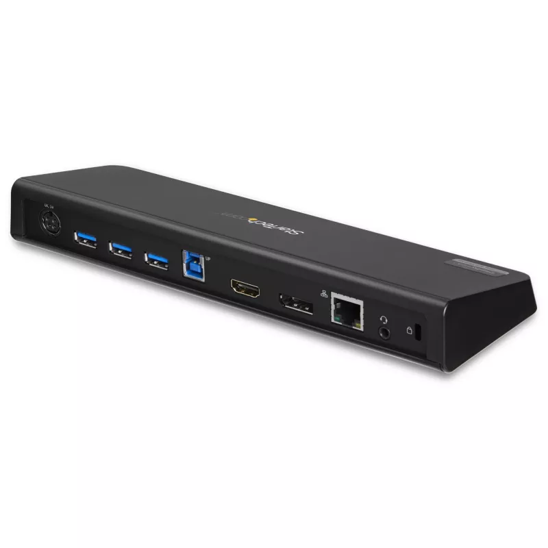 StarTech.com USB 3.0 dokkimisjaam kahe monitoriga, HDMI ja 4K DisplayPort - USB 3.0 kuni 4x USB-A, Ethernet, HDMI ja DP - USB Type A universaalne sülearvuti dokkimisjaam Macile ja Windowsile