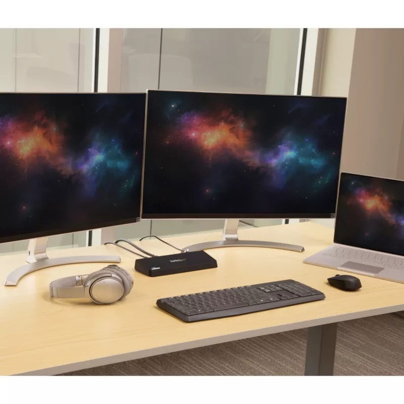 StarTech.com USB 3.0 dokkimisjaam kahe monitoriga, HDMI ja 4K DisplayPort - USB 3.0 kuni 4x USB-A, Ethernet, HDMI ja DP - USB Type A universaalne sülearvuti dokkimisjaam Macile ja Windowsile