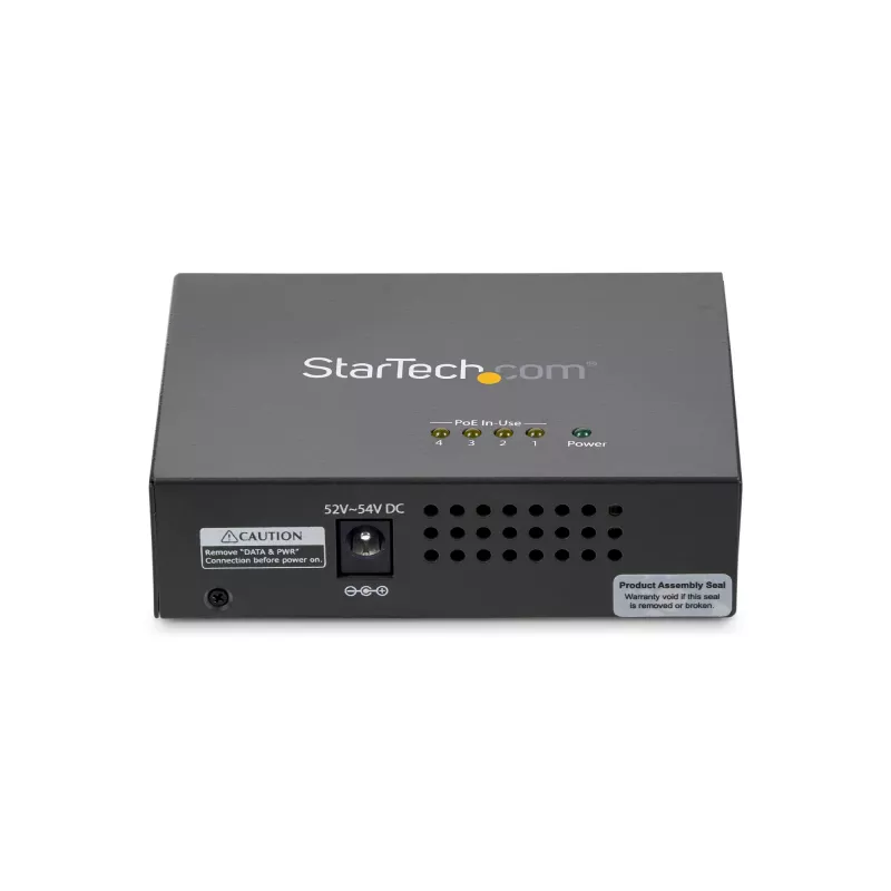 StarTech.com 4-Port Gigabit Midspan - PoE+ injektor - 802.3at/af