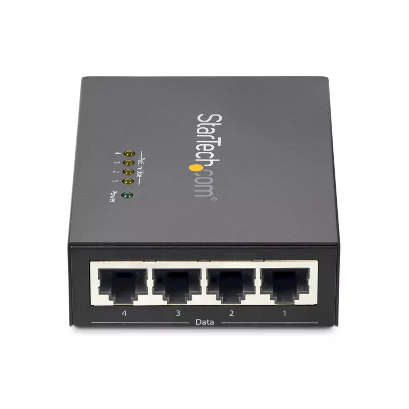 StarTech.com 4-Port Gigabit Midspan - PoE+ injektor - 802.3at/af
