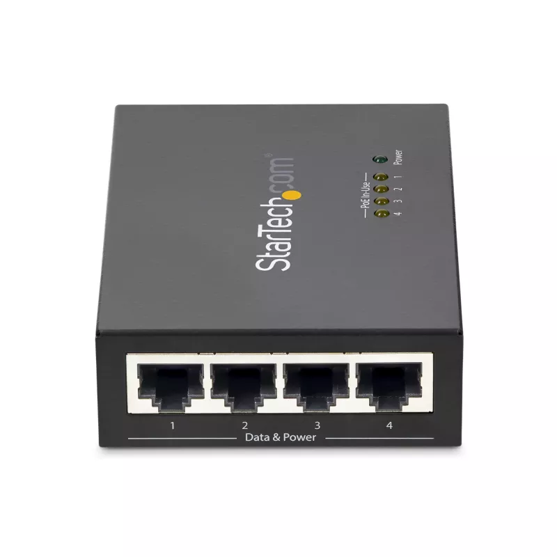 StarTech.com 4-Port Gigabit Midspan - PoE+ injektor - 802.3at/af