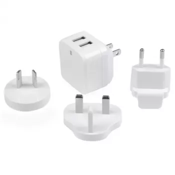 StarTech.com kahe pordiga USB seinilaadija - rahvusvaheline reis - 17W/3,4A - valge