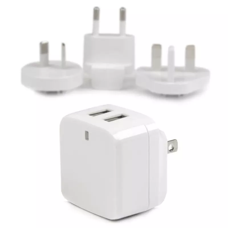 StarTech.com kahe pordiga USB seinilaadija - rahvusvaheline reis - 17W/3,4A - valge