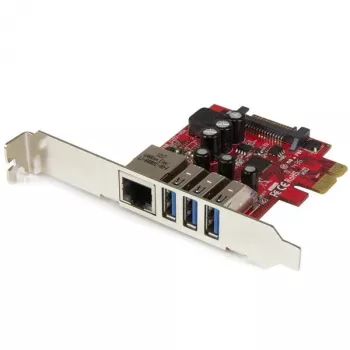 StarTech.com 3-pordiline PCI Express USB 3.0 kaart + Gigabit Ethernet