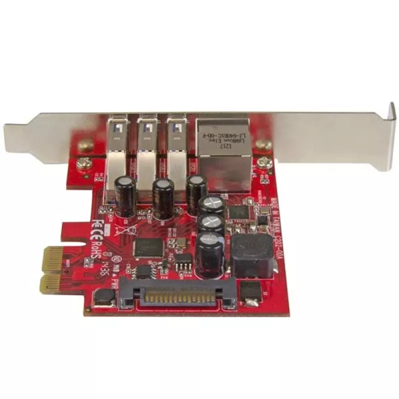 StarTech.com 3-pordiline PCI Express USB 3.0 kaart + Gigabit Ethernet