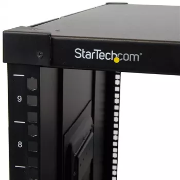 StarTech.com 4-postiline 9U mobiilne avatud raamiga serveririiul, nelja postiga võrguriiul ratastega, 19-tolline veerev riiul kodu/kontori kitsastele põrandapindadele, väike andmeriiul arvuti/AV/IT-seadmetele – TAA-ga vastavuses