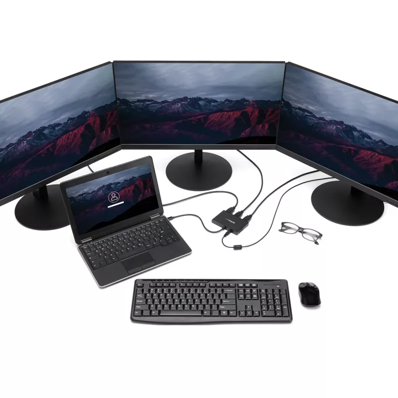 StarTech.com 3-pordiline mitme monitori adapter – Mini DisplayPort–HDMI MST-jaotur – kolmekordne 1080p või kahekordne 4K 30 Hz – videolõhestaja laiendatud töölauarežiimile ainult Windowsis – mDP 1.2 3x HDMI-le