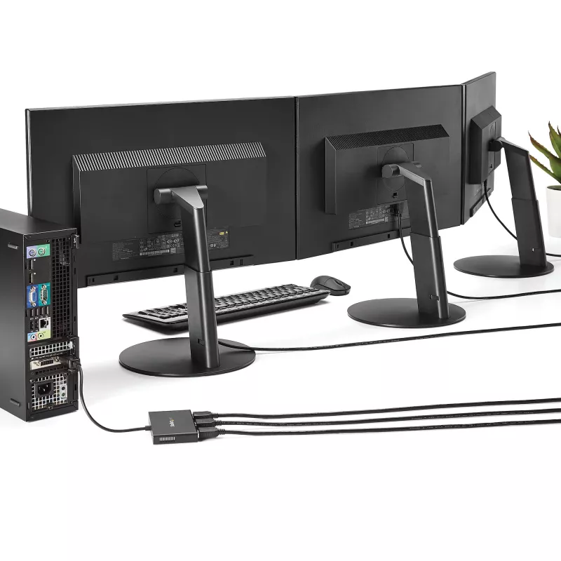 StarTech.com 3-pordiline mitme monitori adapter – Mini DisplayPort–HDMI MST-jaotur – kolmekordne 1080p või kahekordne 4K 30 Hz – videolõhestaja laiendatud töölauarežiimile ainult Windowsis – mDP 1.2 3x HDMI-le