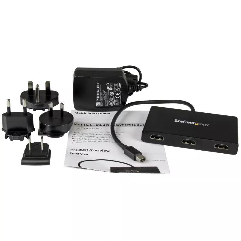 StarTech.com 3-pordiline mitme monitori adapter – Mini DisplayPort–HDMI MST-jaotur – kolmekordne 1080p või kahekordne 4K 30 Hz – videolõhestaja laiendatud töölauarežiimile ainult Windowsis – mDP 1.2 3x HDMI-le