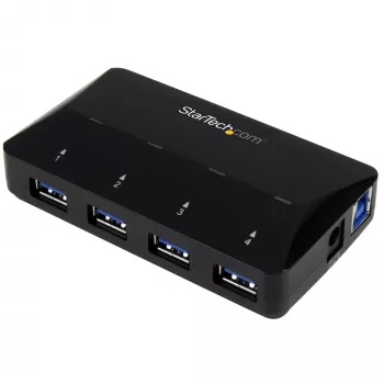 StarTech.com 4-pordiline USB 3.0 jaotur koos spetsiaalse laadimispordiga – 1 x 2,4 A port ~ 4-pordiline USB 3.0 jaotur (5 Gbit/s) koos spetsiaalse laadimispordiga – 1 x 2,4 A port