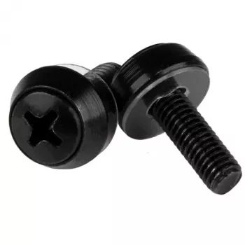 StarTech.com M5 x 12mm - Kinnituskruvid - 50 tk pakend, Must, Kruvi, Teras, Plekk, Üldotstarbeline, M5, Kuplipea
