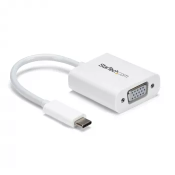 StarTech.com USB-C–VGA-adapter – valge, 3.2 Gen 1 (3.1 Gen 1), USB USB-C, VGA (D-Sub) väljund, 1920 × 1200 pikslit