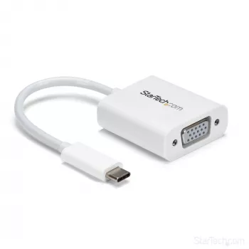 StarTech.com USB-C–VGA-adapter – valge, 3.2 Gen 1 (3.1 Gen 1), USB USB-C, VGA (D-Sub) väljund, 1920 × 1200 pikslit