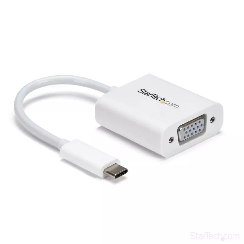 StarTech.com USB-C–VGA-adapter – valge, 3.2 Gen 1 (3.1 Gen 1), USB USB-C, VGA (D-Sub) väljund, 1920 × 1200 pikslit