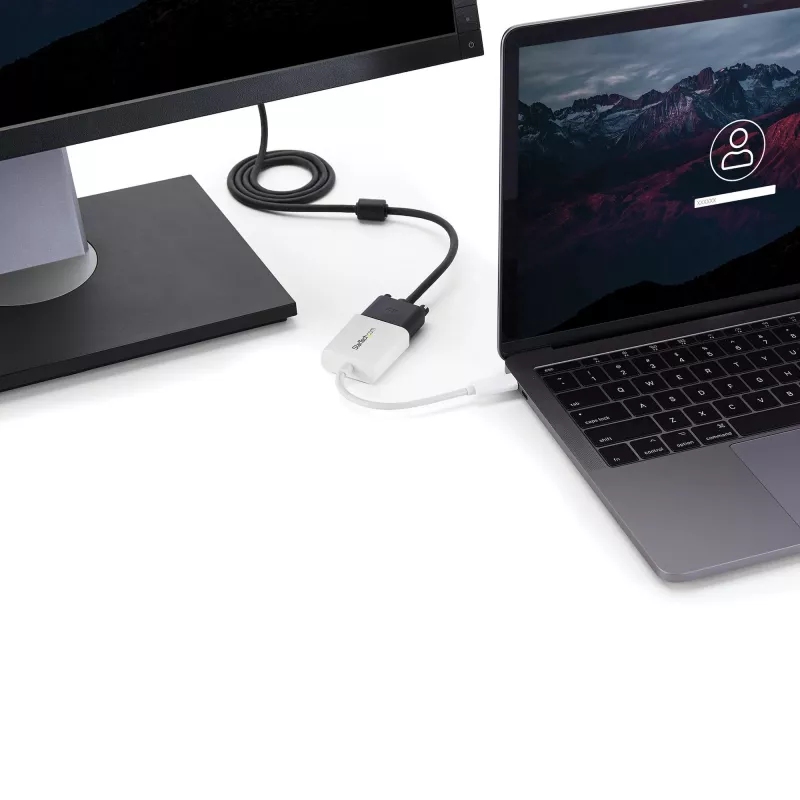 StarTech.com USB-C–VGA-adapter – valge, 3.2 Gen 1 (3.1 Gen 1), USB USB-C, VGA (D-Sub) väljund, 1920 × 1200 pikslit