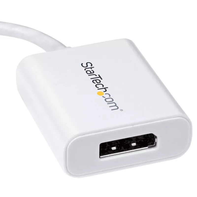 StarTech.com USB-C–DisplayPort-adapter – 4K 60 Hz/8K 30 Hz – USB USB-C–DP 1.4 HBR2 adapteri dongel – kompaktne USB-C (DP Alt Mode) monitori videomuundur – Thunderbolt 3 ühilduv – valge