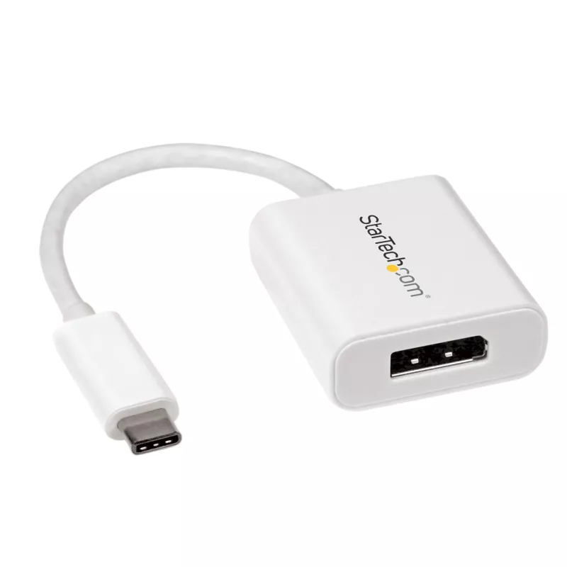 StarTech.com USB-C–DisplayPort-adapter – 4K 60 Hz/8K 30 Hz – USB USB-C–DP 1.4 HBR2 adapteri dongel – kompaktne USB-C (DP Alt Mode) monitori videomuundur – Thunderbolt 3 ühilduv – valge