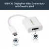 StarTech.com USB-C–DisplayPort-adapter – 4K 60 Hz/8K 30 Hz – USB USB-C–DP 1.4 HBR2 adapteri dongel – kompaktne USB-C (DP Alt Mode) monitori videomuundur – Thunderbolt 3 ühilduv – valge