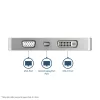 StarTech.com USB-C mitme pordiga videoadapter HDMI, VGA, Mini DisplayPorti või DVI-ga – USB USB-C monitoriadapter HDMI 1.4-le või mDP 1.2-le (4K) – VGA või DVI (1080p) – hõbedane alumiinium