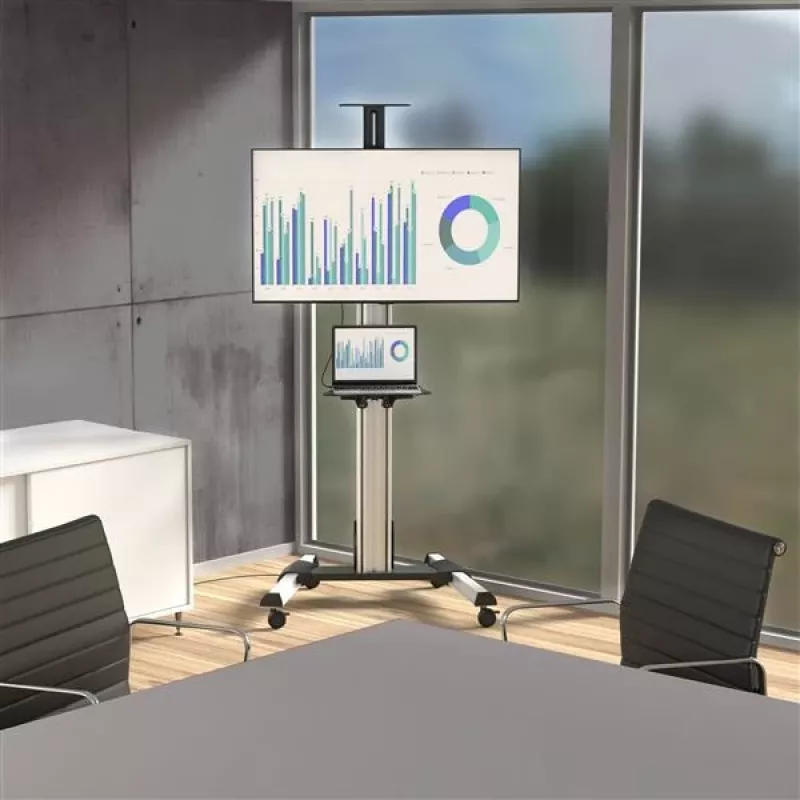 StarTech.com TV-alus – reguleeritava kõrgusega – lukustatavad rattad, 40 kg, 81,3 cm (32 tolli), 190,5 cm (75 tolli), 200 x 200 mm, 600 x 400 mm, 1110–1510 mm