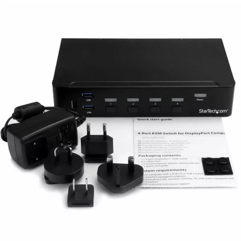StarTech.com 4-pordiline DisplayPort KVM-lüliti - USB 3.0 - 4K 30Hz