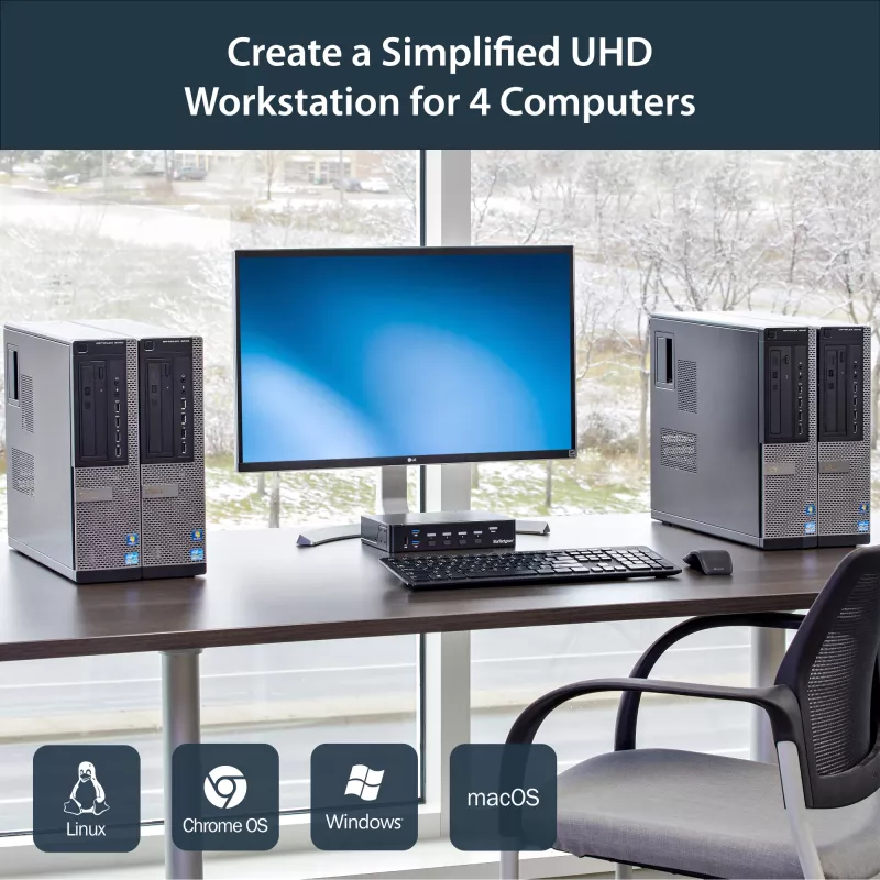 StarTech.com 4-pordiline DisplayPort KVM-lüliti - USB 3.0 - 4K 30Hz
