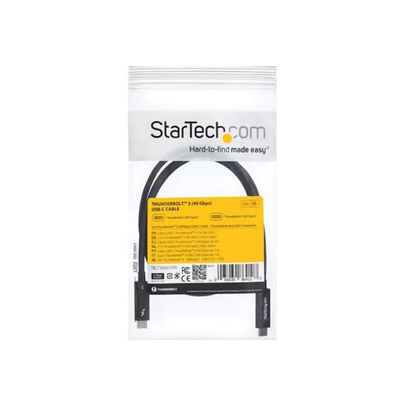 StarTech.com 3 jala (1 m) Thunderbolt 3 kaabel 100 W toiteedastusega – 40 Gbit/s