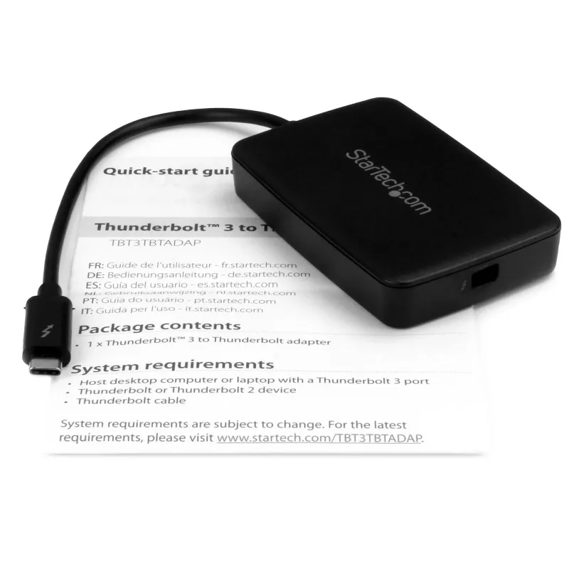 StarTech.com Thunderbolt 3 Thunderbolt 2-le adapter – TB3 sülearvuti TB2 ekraanide ja seadmete jaoks – Thunderbolt 2 20 Gbps või Thunderbolt 1 10 Gbps muundur – Thunderbolt 3 sertifitseeritud – Windows/Mac
