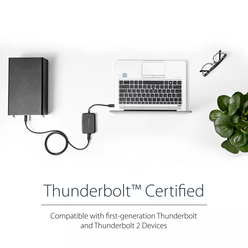 StarTech.com Thunderbolt 3 Thunderbolt 2-le adapter – TB3 sülearvuti TB2 ekraanide ja seadmete jaoks – Thunderbolt 2 20 Gbps või Thunderbolt 1 10 Gbps muundur – Thunderbolt 3 sertifitseeritud – Windows/Mac