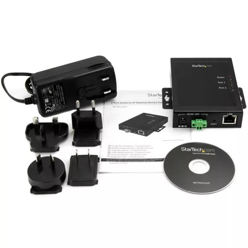 StarTech.com 2-pordiline jadasiin-IP Ethernet-seadmepult – RS232 – metallist ja paigaldatav