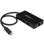 StarTech.com 3-pordiline USB 3.0 jaotur ja Gigabit Ethernet - USB-C - sisaldab toiteadapterit~3-pordiline USB-C jaotur koos Gigabit Ethernetiga - USB-C kuni 3x USB-A - USB 3.0 (5 Gbit/s) - sisaldab toiteadapterit