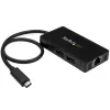 StarTech.com 3-pordiline USB 3.0 jaotur ja Gigabit Ethernet - USB-C - sisaldab toiteadapterit~3-pordiline USB-C jaotur koos Gigabit Ethernetiga - USB-C kuni 3x USB-A - USB 3.0 (5 Gbit/s) - sisaldab toiteadapterit
