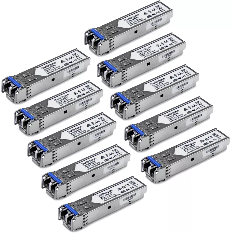 StarTech.com Cisco GLC-LH-SMD Ühilduv SFP transiiver Module - 1000BASE-LX/LH - 10 Pack~Cisco GLC-LH-SMD Ühilduv SFP Module (10 Pack) - 1000BASE-LX/LH - 1GbE Single Mode Fiber SMF Optic transiiver - 1GE Gigabit Ethernet SFP - LC 10km - 1310nm - DDM Cisco Firepower, ASR920, IE2000