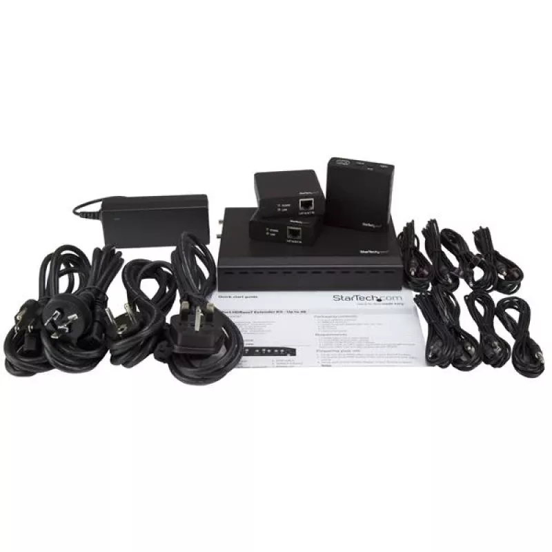 StarTech.com 3-pordiline HDBaseT pikenduskomplekt koos 3 vastuvõtjaga - 1x3 HDMI üle CAT5e jaotur - kuni 4K