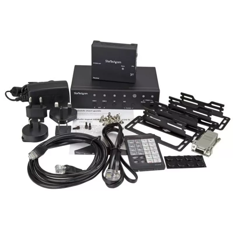 StarTech.com Mitme Sisendiga HDBaseT Pikendaja Sisseehitatud Lülitiga - DisplayPort, VGA ja HDMI üle CAT5e või CAT6 - Kuni 4K