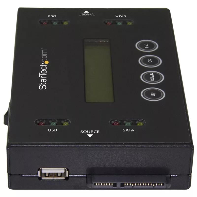 StarTech.com 1:1 eraldiseisev kõvaketta duplikaator ja kustutaja, USB-mälupulga ning SATA HDD/SSD ketta kloonija ja kustutaja, LCD-ekraan, TAA nõuetele vastav, OS sõltumatu
